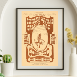 Grateful Dead w Jefferson Airplane Sam Houston Coliseum Houston TX October 5 1969 - FD-40 - Live Concert Poster Wall Art Print - 142054