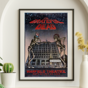 Grateful Dead - Warfield Theater SF CA September 25 1980 - Live Concert Poster Wall Art Print - 142055