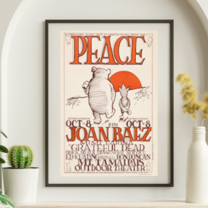 Grateful Dead - Mt Tamalpais Marin CA Peace Pooh October 8 1966 - Live Concert Poster Wall Art Print - 142064