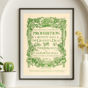Grateful Dead - California Hall SF CA Prohibition May 29 1966 – Live Concert Poster Wall Art Print - 142084