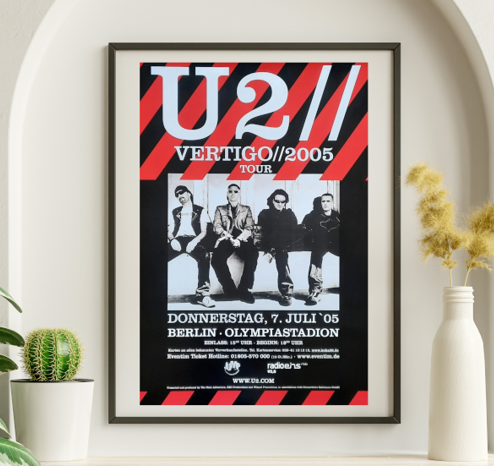 U2 - Olympiastadion Berlin Germany July 5 2005 – Live Concert Poster Wall Art Print - 236002