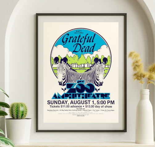 Grateful Dead - OK Zoo Amphitheatre OK August 1 1982 – Live Concert Poster Wall Art Print - 142093
