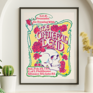 Grateful Dead - University of Iowa IA February 24 1973 – Live Concert Poster Wall Art Print - 142100