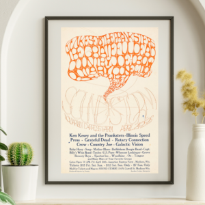 Grateful Dead w Ken Kesey Soundstorm Madison WI April 14 1970 – Live Concert Poster Wall Art Print - 142106