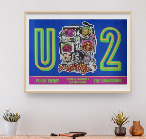U2 w Public Enemy - Oakland Stadium Oakland CA November 7 1992 – Live Concert Poster Wall Art Print - 236004