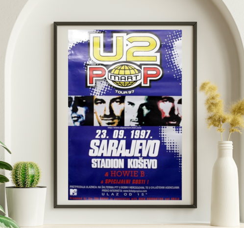 U2 - Stadion Kosovo Sarajevo September 23 1997 – Live Concert Poster Wall Art Print - 236005