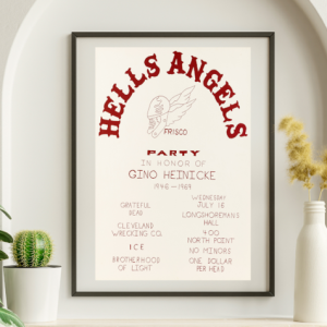 Grateful Dead - Hells Angels Longshoremens Hall SF CA July 16 1969  – Live Concert Poster Wall Art Print - 142116
