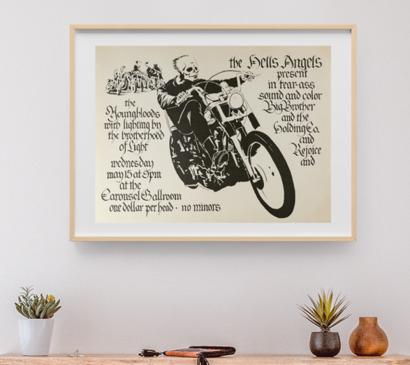 Janis Joplin - Hells Angels Benefit - Carousel Ballroom SF CA May 16 1968 – Live Concert Poster Wall Art Print - 265019
