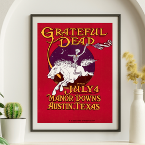 Grateful Dead - Manor Downs Houston TX July 4 1981 – Live Concert Poster Wall Art Print - 142121