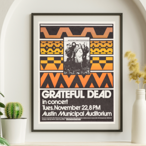 Grateful Dead - Austin Municipal Auditorium TX November 22 1972 – Live Concert Poster Wall Art Print - 142123