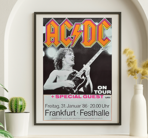 ACDC - Frankfurt Germany January 31 1986 – Live Concert Poster Wall Art Print - 104007