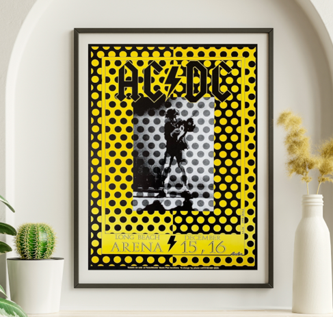 ACDC - Long Beach Arena, CA December 15 1990 - Live Concert Poster Wall Art Print - 104006
