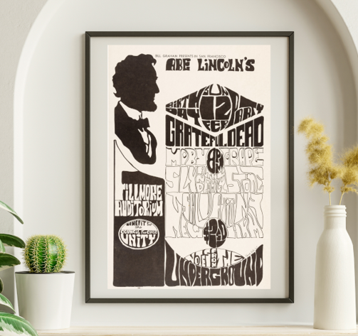 Grateful Dead - Fillmore Auditorium SF CA Benefit February 12 1967 – Live Concert Poster Wall Art Print - 142135