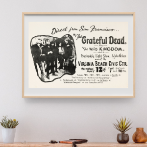 Grateful Dead - Virginia Beach Civic Center Norfolk VA May 12 1968 – Live Concert Poster Wall Art Print - 142137