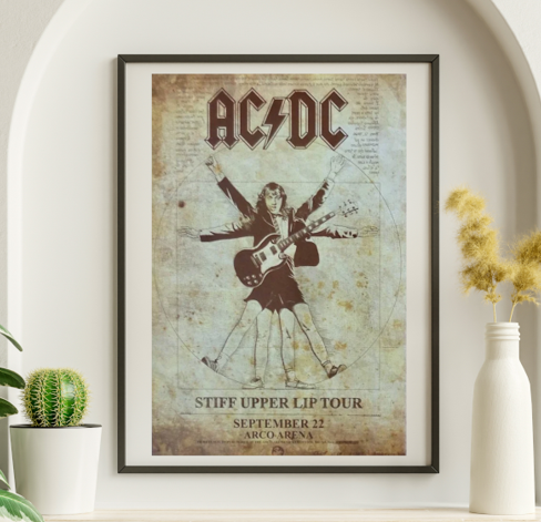 AC/DC - Arco Arena Sacramento CA September 22 2000 – Live Concert Poster Wall Art Print - 104009