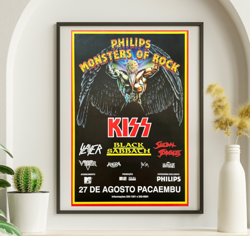 Kiss Black Sabbath Slayer Monsters of Rock - Pacaembu Stadium - Sao Paulo, Brazil August 27 1994 – Live Concert Poster Wall Art Print - 154008