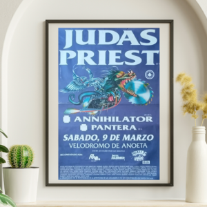 Judas Priest w Pantera - Velodromo San Sebastián Spain March 1 1991 – Live Concert Poster Wall Art Print - 264001