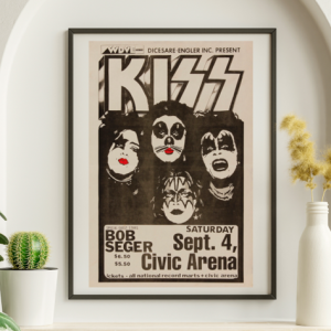 Kiss - Civic Arena Pittsburgh PA September 4 1976 – Live Concert Poster Wall Art Print - 154011
