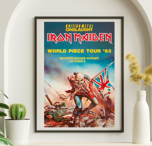 Iron Maiden - Madison Square Garden NY October 8 1983 – Live Concert Poster Wall Art Print - 243006