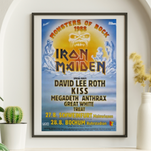 Iron Maiden - Mainweisen Schweinfurt Germany August 27 1988 – Live Concert Poster Wall Art Print - 243007