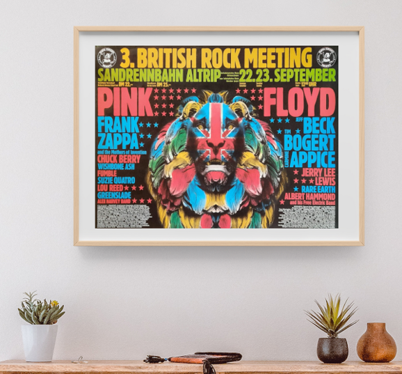 Pink Floyd - British Rock Meeting September 22 1973 - Live Concert Poster Wall Art Print - 249000