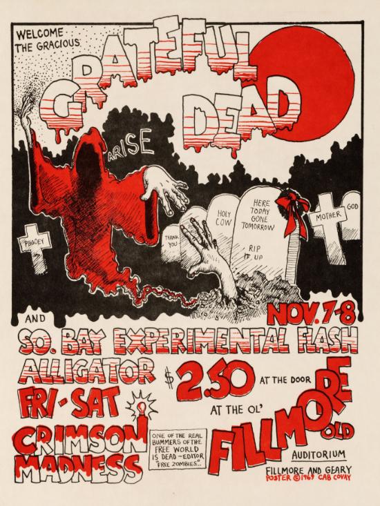 Grateful Dead - Fillmore Aud. SF CA November 7 1969 – Live Concert Poster Wall Art Print - 142191 - Image 2