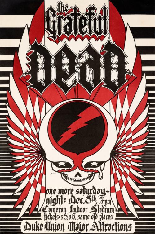 Grateful Dead - Duke Univ. Durham NC December 8 1973 – Live Concert Poster Wall Art Print - 142193 - Image 2