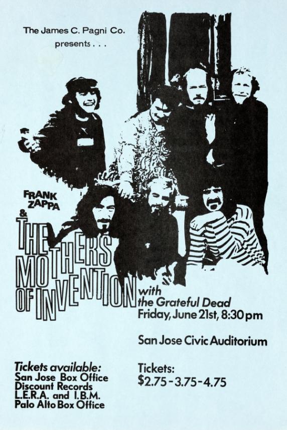Grateful Dead - San Jose Civic CA June 21 1968 BLUE – Live Concert Poster Wall Art Print - 142151 - Image 2