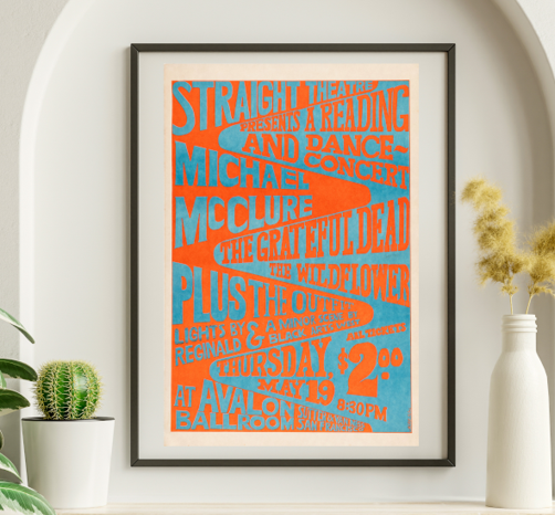 Grateful Dead - Straight Theater CA May 19 1966 – Live Concert Poster Wall Art Print - 142155