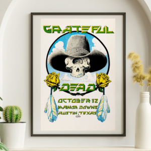 Grateful Dead - Manor Downs Austin TX October 12 1977 – Live Concert Poster Wall Art Print - 142158