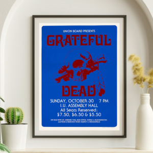 Grateful Dead - College Campus Bloomington, IN October 30 1977 – Live Concert Poster Wall Art Print - 142160