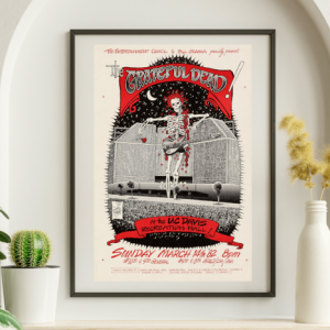Grateful Dead - UC Davis Ca March 14 1982  – Live Concert Poster Wall Art Print - 142140