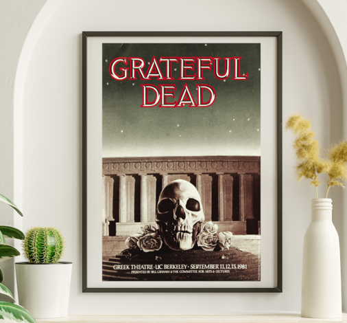 Grateful Dead - Greek Theater Berkeley CA September 11 1981 – Live Concert Poster Wall Art Print - 142179