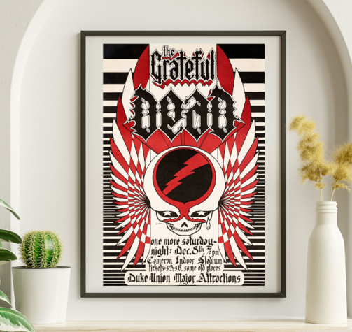 Grateful Dead - Duke Univ. Durham NC December 8 1973 – Live Concert Poster Wall Art Print - 142193